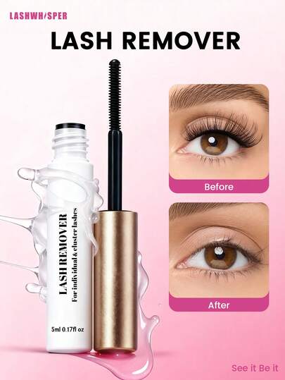 1/3/5pcs Eyelash Remover Liquid, Suitable For Cluster False Eyelashes - DIY Eyelash Glue Remover, Gentle & Soothing False Eyelash Eye Cleanser, Household Glue Solvent