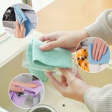 XFH 1 Roll 50 Pieces/ Reusable Microfiber Cleaning Cloth, Super Absorbent Durable Dishcloth, Replace The Washing Towel, High-Efficiency Cleaning Multipurpose Towels, Hand Tear Dish Towel, Suitable For Kitchen, Bathrooms, Perfect Choice For Holiday Gifts - 湖藍 - 查看 8