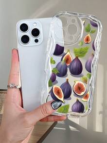 Funda protectora de lujo para teléfono con diseño de hojas de higo morado, diseño retro elegante con estética de comida, resistente a los golpes y compatible con iPhone 16ProMax/16E/16Pro/16Plus/16/15ProMax/15Pro/15Plus/15/14ProMax/14Pro/14Plus/14/13ProMax/13Pro/13/13Mini/12ProMax/12Pro/12/12Mini/11ProMax/11Pro/11/XSMAX/XR/X/XS - Blanco - Ver 6