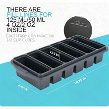 Black Friday11/2 Cup Silicone Freezer Tray With Lid - Silicone Freezer Molds 2-Pack For Meal Prep & Freezing Of Various Sauces And Other Dishes, Makes 12 Perfect 1/2 Cup Portions Cubes,Oven And Dishwasher - màu đen - Xem 4