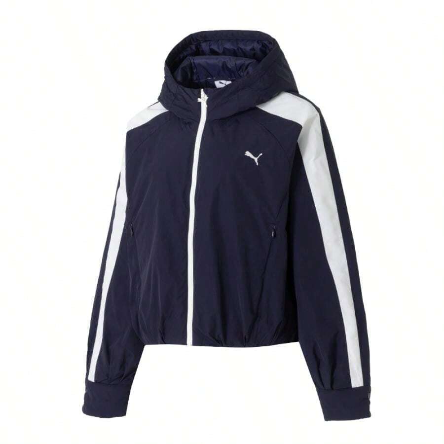 Puma T7 Woven JKT W Cotton Padded Hooded Jacket, Casual Commuter Wear For Women, 637441-16 - Blue - View 1