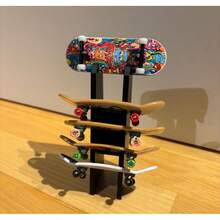 Estante de exhibición de 5 ranuras para tablas de dedo - Estante de exhibición elegante y resistente para organizar y exhibir tu colección de tablas de dedo (tablas de dedo no incluidas) - Negro - Ver 5