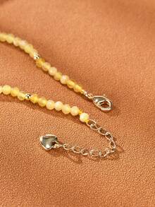 1pc 18K Gold Plated Natural Yellow Australian Opal Faceted Bead Women Bracelet - Yellow Opal - View 3