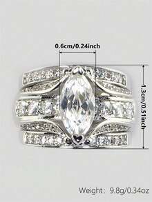 1 PC Gorgeous Cubic Zirconia Ring For Women For Wedding Engagement Party Jewelry Valentine's Day Gift - 1# - View 9