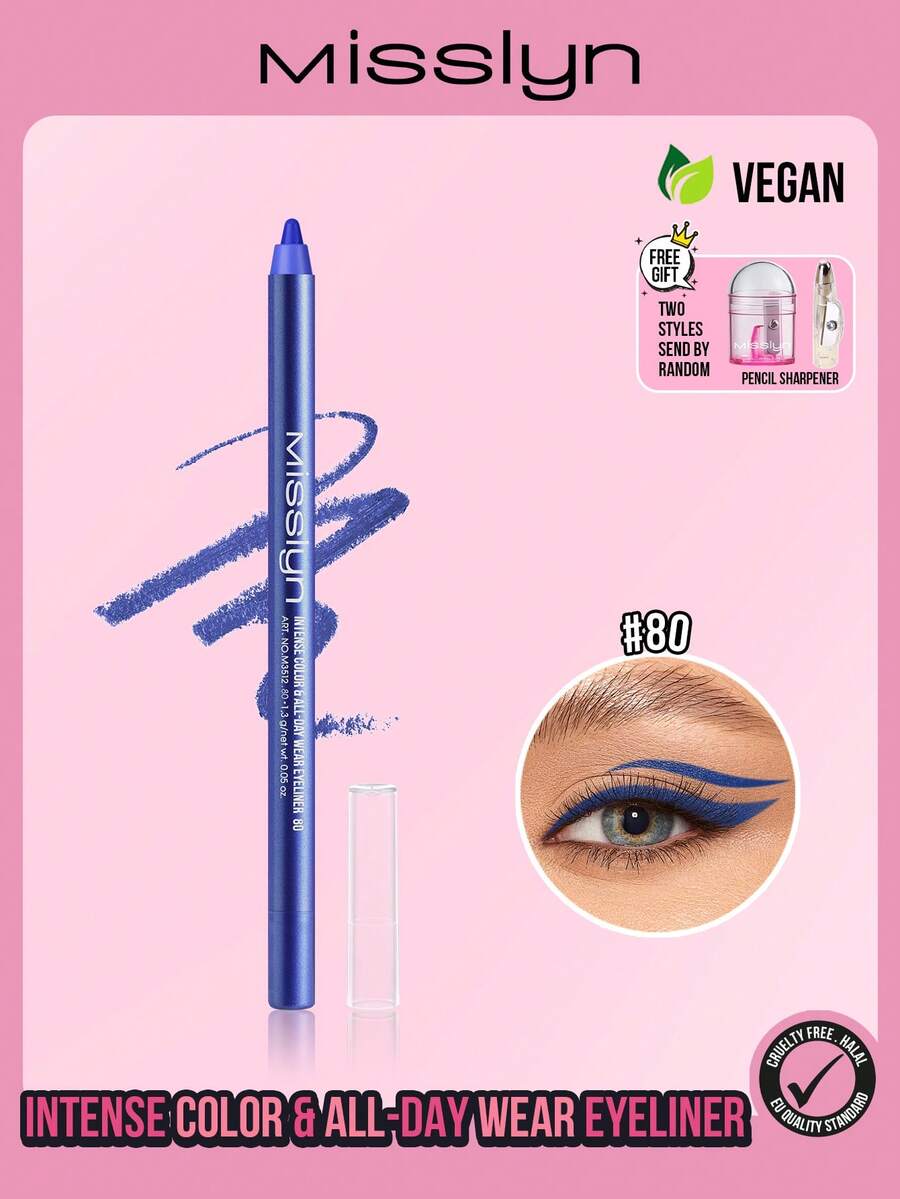 MISSLYN Intense Color Long-Lasting Eyeliner Liquid, Mousse Texture, Smooth And Soft Application, One-Stroke Precision, Non-Tugging On Eyelids, Highly Pigmented, Creates Smokey Makeup, Matte/Shimmer Finish, Waterproof And Sweat-Resistant, Long-Lasting And Smudge-Proof - #80 - View 1
