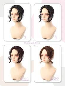 1片装夹式刘海假发，女性自然额头氛围龙须刘海，仿真蓬松假发片，耐热接发，发饰，适合女性女孩日常发型造型