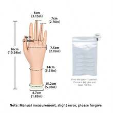 CHUAN SHANG Flexible Jointed Nail Art Practice Hand Model, Jewelry Display Prop, Multi-Functional Accessory - Apricot - View 9