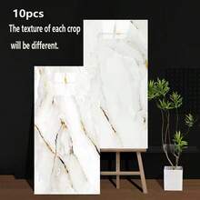 10/20/50pcs Marble Effect Self-Adhesive Wall Tiles, Vinyl Foam Wall Stickers, Waterproof And Moisture-Proof, Easy To Clean And Cut, For Bathroom, Living Room, Kitchen, Bedroom Renovation - Multicolor - View 15