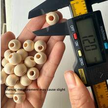 100pcs 12mm Large Hole Natural Wood Beads For Bag Charms Christmas Garlands Photo Clips DIY Craft Home Decor Easy Stringing Supplies ,Unfinished Wooden Bead Assortment With Extra Wide Holes Perfect For Keychains Gift Tags Wall Hangings And Holiday Ornaments Bulk Crafting Materials - Beige - View 8