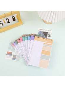 دفتر قائمة المهام اليومية - مخطط محمول للعمل والدراسة والياقة البدنية والأهداف الأكاديمية - دفتر مهام تنظيمي محفز - لوازم العودة إلى المدرسة - متعدد الألوان - مشاهدة 10