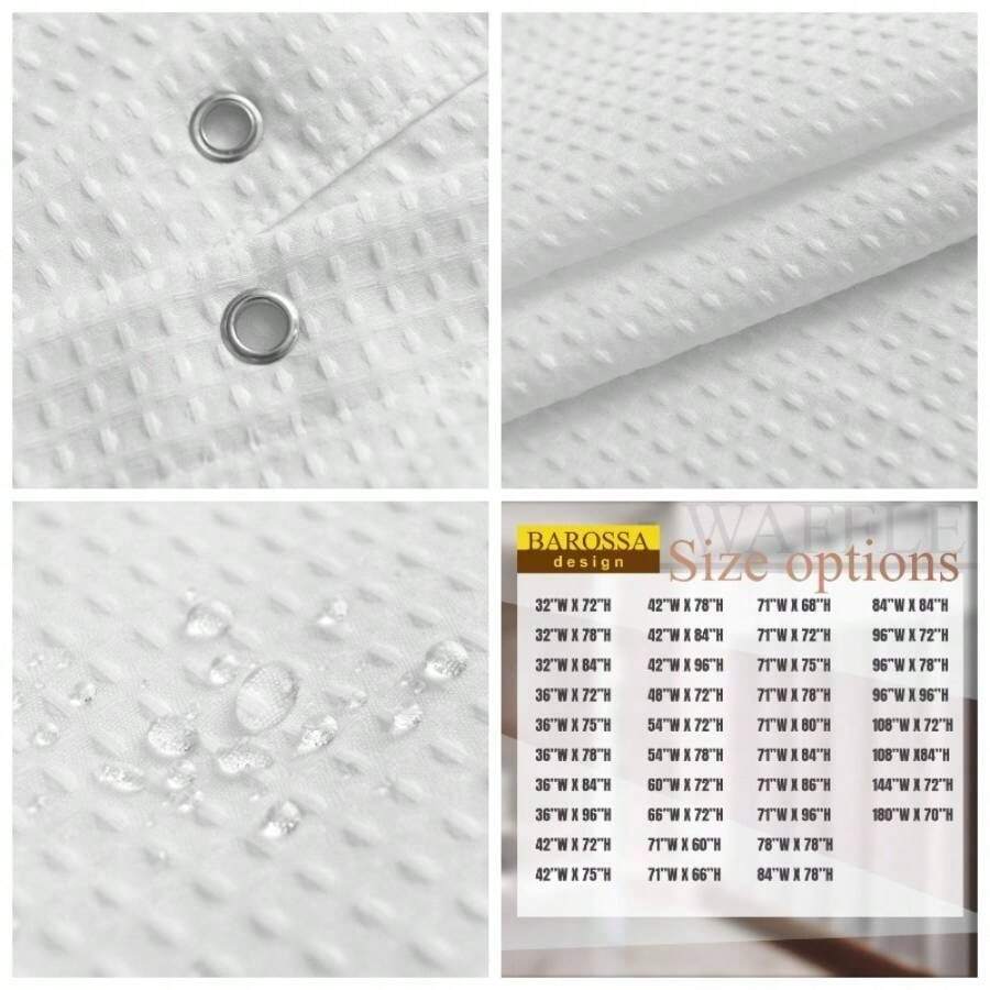 Shower Curtains - Ren vit + 26,7 B x 31,5 H cm (1 panel) - Visa 1