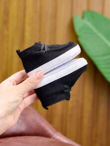 0-1 Year Old Infant Lightweight Slip-On Fashion Casual Shoes, Versatile Solid Color Suitable For Indoor & Outdoor Activities, Spring/Autumn - Black - View 5