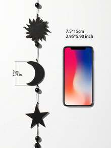 1 Stück Wandbehang mit Mondphasen, Stern Mond Sonne Quaste Dekoration, bohemische Heimdekoration für Wohnzimmer Schlafzimmer, hexenhafte spirituelle Wandkunst, minimalistischer himmlischer Schmuck, bohemianischer vertikaler Wanddekor