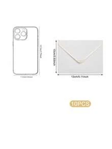 10 piezas de mini sobres blancos con diseño de bendición de lámina de oro, sencillo y creativo - Blanco - Ver 5