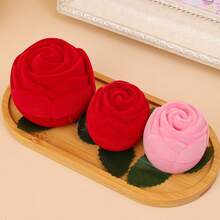 1/2pcs Romantic Velvet Rose Ring Box, Valentine's Day Jewelry Box, Rose Bouquet Design, Elegant Engagement Ring Holder & Earring Storage Box For Proposal, Wedding Gift Packaging And Special Celebration Decor, Perfect Gifts For Men, Jewelry Storage Organizer, Graduation Stuff, Hair Accessories Organizer, Wedding Jewelry Box - Multicolor - View 6