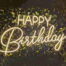 USB-Powered LED Happy Birthday Neon Sign, Warm White Birthday Greeting Acrylic Light With Dimmer Switch - Reusable Dimmable Wall Decoration, USB-Powered & Touch-Controlled, Wall-Mounted, Suitable For Party Decor, Birthday Celebrations & Warm White Holiday Atmosphere, Perfect Gift For Birthday Surprises, Gift For Adults Or Kids, As Well As Dance Decor And Decoration Gift For Christmas & Halloween - 生日快樂霓虹燈 - 查看 4