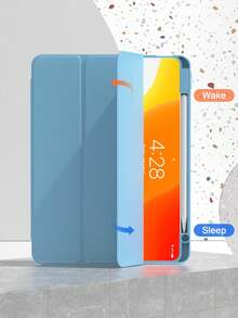 TPU Leather Flip Cover Case Compatible With Ipad A16 (11th/10th Gen), 9th/8th/7th Gen (10.2"), IPad Air (10.9"), IPad Pro (11"), IPad Air (13"), IPad Pro (12.9"), Ice Blue - Baby Blue - View 5