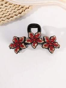 Presilha de cabelo vintage elegante com flor de strass, acessório grande para coque, ornamento delicado totalmente cravejado para mulheres, uso diário e ocasiões festivas, presente para ela. Acessórios de cabelo femininos. - Multicolorido - Ver 6