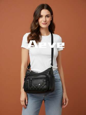 Bohemian Style Women's Shoulder Bag, Multi-Pocket Zipper Closure, Vintage Elegant Streetwear Crossbody Bag, Lightweight Outdoor Portable Square Bag, Fits Phone, Camera, Coins, Cosmetics, Casual Chic Handbag, Soft Solid Color Minimalist PU Leather, Polyester Lining, Suitable For Travel, Vacation, Party, Business, Mommy Bag, Detachable Shoulder Strap