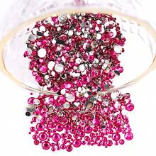 2MM-6MM, 5 Sizes, Multi Colors Glue On Round Flatback Crystal Rhinestones Gems Jewelry Beads DIY Stones Diamond Design Accessories Glitter Manicure Decal Decorations For Phone Cover, Nail Decal, Clothes, Bag, Shoes, Handicraft Products.