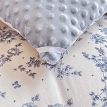 1pc Printed Floral & Cartoon Pattern Comforter, Soft Plush Fabric, Quilted Design, Suitable For Bedroom, Guest Room, All Season - Blue and White - View 6