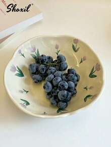 shoxil 1pc Flower Ceramic Bowl Salad Bowl Yogurt Breakfast Bowl Fruit Bowl Dinner Bowl Hand-Painted Flower Bowl - Bowl - View 5