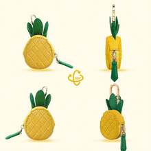 Mini Fruit Coin Purse Cute Soft Keychain Wallet Small Pouch Bag Charm Accessory - Pineapple - View 6