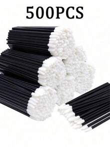 500PCS Lip Wands Applicators Disposable - Lipstick Brush Lip Gloss Makeup Applicator Beauty Tool Kits,Giveaways - Black - View 9