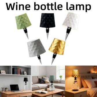 Wireless Rechargeable Wine Bottle Lamp,3- Color Stepless Dimming,Type-C Touch Control,LED Battery Light For Home Bar, Party Table Decor, Gift For Wine&Whiskey Lovers