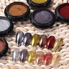 6 Colors Christmas Magic Mirror Powder Set - Nail Glitter Powder With Aurora Shiny Mirror Effect, Suitable For Nail Art Decoration And Design - Multicolor - View 8