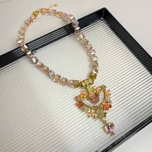 1PC New Exquisite Luxurious Retro Moon Star Beaded Unique Design Women's Collarbone Chain Jewelry - 睡夢天使項鍊Z-2896 - 查看 10