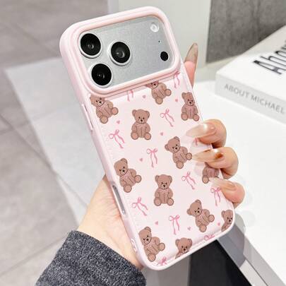Ốp lưng điện thoại hình gấu hồng dễ thương, chống sốc, có họa tiết nơ, tương thích với iPhone 15/15 Pro/15 Pro Max/15 Plus/16/16 Pro/16 Pro Max/17/17 Pro/17 Pro Max/13/13 Pro/13 Pro Max/12/12 Pro/11, chất liệu mềm mại, thích hợp làm quà tặng sinh nhật hoặc kỷ niệm.