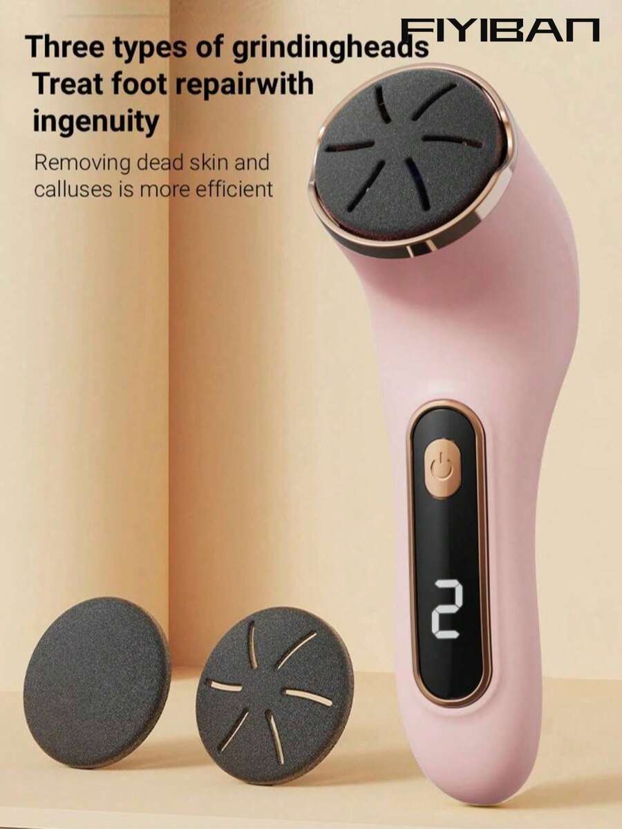 FIYIBAN 1pc Rechargeable Portable Electric Foot Callus Remover, High-Quality Motor, Long-Lasting & Durable, Professional Dead Skin & Hard Skin Removal With Exfoliating And Gua Sha Function, Suitable For Daily Foot Care