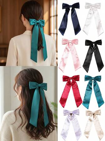 1pc Ribbon Duck Clip, Elegant Fabric Butterfly Clip Hairpin For Updo Hairstyle