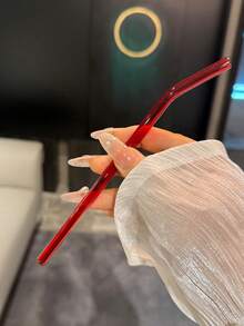 6/4/2/1 pièce Coffret cadeau de pailles en verre réutilisables rouges pour elle, pailles à boire réutilisables élégantes avec brosse, cadeaux mignons pour la Saint-Valentin - Cadeau parfait pour la Saint-Valentin pour les femmes, l'épouse, la petite amie, accessoires de tasse esthétiques mignons pour smoothie, boba, vin - Transparent - Voir 5