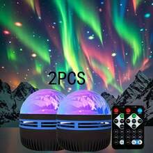1 pezzo Proiettore di luci del nord a LED con telecomando, con motivi multicolore, proiettore di cielo stellato e galassia, lampada notturna per camera da letto, proiettore di onde, proiettore di stelle, per casa theater, campeggio, decorazione matrimonio, lampada romantica - Luci multicolori - Visualizzare 13