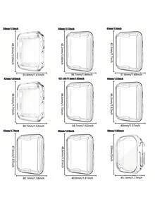 1个银色男女通用TPU全包高清超薄手表壳，防摔时尚休闲屏幕保护膜，适用于 40/41/42/44/45/46/49毫米，适用于 Series Ultra/SE/11/10/9/8/7/6/5/4，智能手表壳配件 - 銀色 - 查看 11