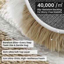 Sour Lemon Rugs Living Room Large Striped Area Rug For Bedroom, Washable Rug Anti Slip, Extra Large Fluffy Shaggy Rugs Modern Floor Carpets Mat Beside Carpet For Living Room, Bedroom,Home Decor - Striped Brown and White - View 5