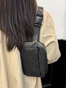 迷你简约女士胸包户外运动防水轻便腰包 - 黑色 - 查看 4