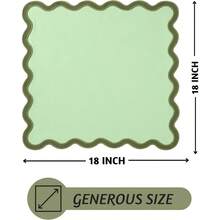 DCloth Napkins Set Of 4 18 X 18 Christmas Napkins For Dinner Parties Xmas Decorative Hine Washable Green Scalloped Napkins For Guests Reusable Linen Or Cocktail Cotton Napkin - 森林鼠尾草 - 查看 3