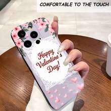 1PC Phone Case,  Floral Hearts Lace Valentine's Day , Stylish Phone Case, Phone Decoration, All-around Lens Protection, Creative Small Gift, Funny Gift for Boys and Girls - Negro - Ver 2