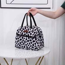 Baglemon保温午餐包，奶牛纹图案，防漏食品储存袋，男女通用，适合野餐、办公及其他场合 - 黑與白 - 查看 2