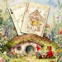 54张创意小熊冒险故事扑克牌，国际标准尺寸，引人入胜的冒险故事，精美设计，理想的节日礼物 - 藏蓝色 - 查看 7