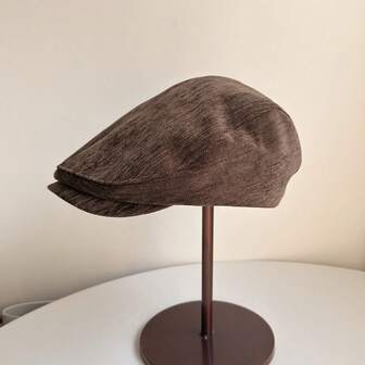 1 pieza Gorra de estilo vintage de unicolor, ligera, versátil, favorecedora, boina casual para mujer, atuendo de clima frío de primavera/otoño para mujeres