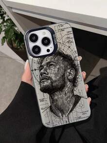 1个线条艺术足球运动员设计IMD彩色银色手机壳，兼容 11、11 Pro、11 Pro Max、12、12 Pro、12 Pro Max、13、13 Pro、13 Pro Max、14、14 Pro、14 Plus、14 Pro Max、15、15 Pro、15 Plus、16、16 Pro、16 Pro Max、17、17 Air、17 Pro、17 Pro Max - 灰色 - 查看 1