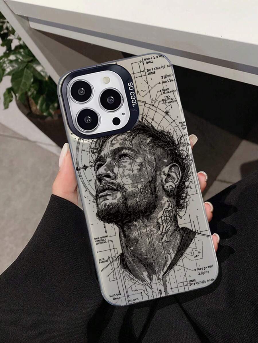 1个线条艺术足球运动员设计IMD彩色银色手机壳，兼容 11、11 Pro、11 Pro Max、12、12 Pro、12 Pro Max、13、13 Pro、13 Pro Max、14、14 Pro、14 Plus、14 Pro Max、15、15 Pro、15 Plus、16、16 Pro、16 Pro Max、17、17 Air、17 Pro、17 Pro Max - 灰色 - 查看 1