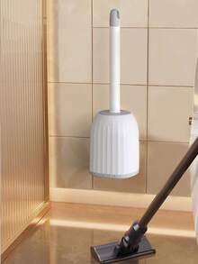 1个马桶刷架，壁挂式长柄马桶刷，浴室清洁刷套装，无死角 - 白色 - 查看 6