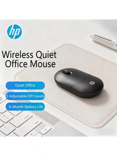 HP M251SE Wireless Office Mouse, Plug And Play Receiver, Suitable For Left/Right Hand, Lightweight Structure For Easy Carry, Stable Compatibility With Multiple Systems, Minimalist Black