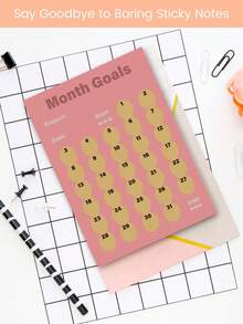 Bloco de notas para lista de tarefas - Planejador diário minimalista A6 com 52 folhas pautadas para organização de trabalho, escola e casa, folhas destacáveis, acessórios de escritório, material escolar e Dia dos Namorados. - Rosa Melancia - Ver 4