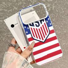 USA Flag Shield Design Phone Case Compatible With  17  16 Pro Max  15 Pro Max  13 And  12 Made Of TPU Material Providing Shock And Drop Protection With A Stylish Look Perfect For Patriotic Fans Ensuring A Comfortable Grip And Durability Making It A Thoughtful Gift For Family Friends And Fellow Enthusiasts - White - View 5